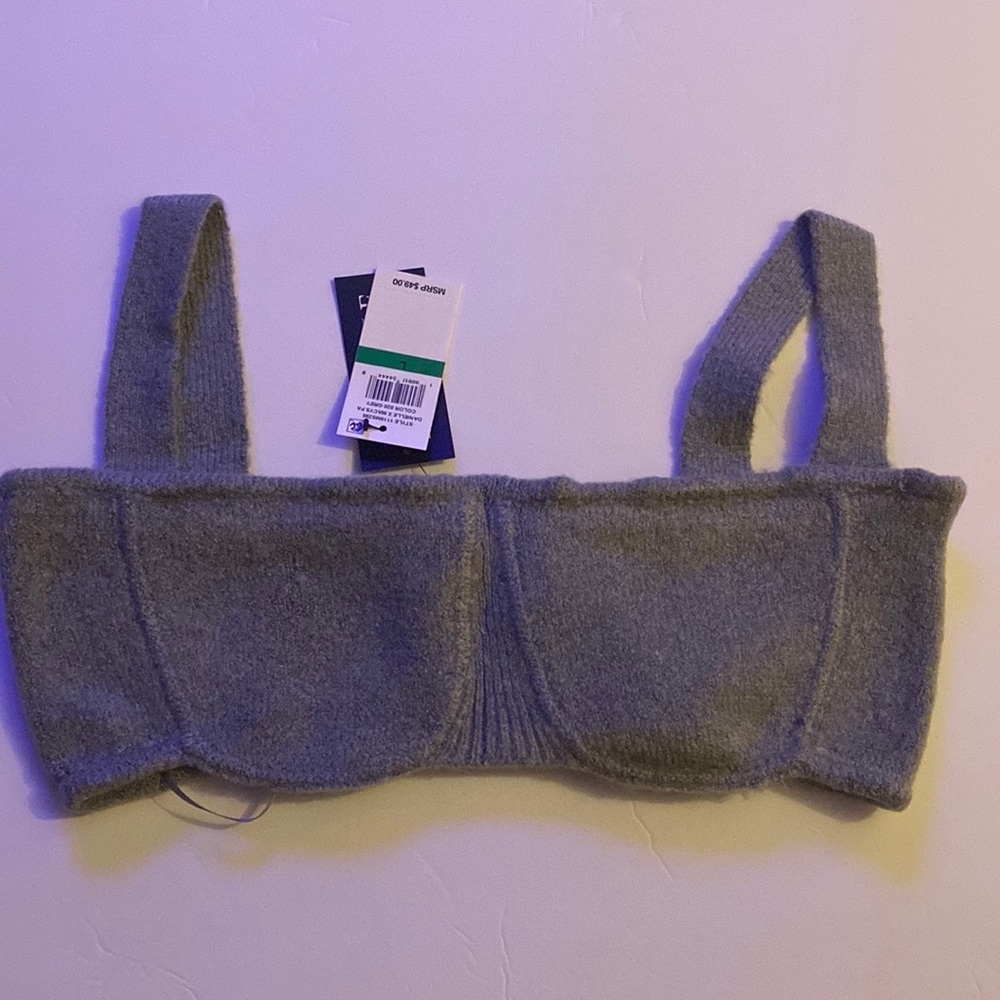 Danielle Bernstein Womens Cropped Sleeveless Bralette Gray